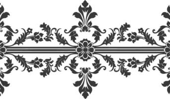 silhouette horizontal ligne diviseur avec baroque ornement noir Couleur seulement vecteur