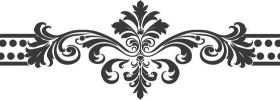 silhouette horizontal ligne diviseur avec baroque ornement noir Couleur seulement vecteur