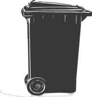 silhouette ordures poubelle ou poubelle poubelle noir Couleur seulement vecteur
