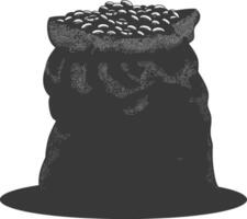 silhouette sac de brut café des haricots noir Couleur seulement vecteur