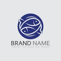 poisson et pêche logo aquatique conception animal illustration vecteur