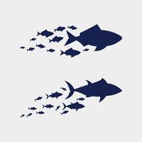poisson abstrait icône conception logo modèle, création symbole de pêche club ou en ligne vecteur
