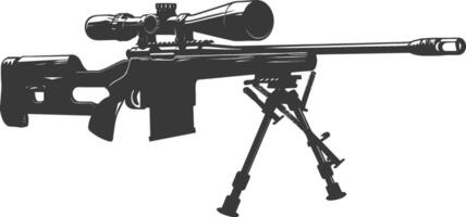 silhouette tireur d'élite fusil pistolet militaire arme noir Couleur seulement vecteur
