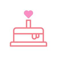 gâteau l'amour icône duoune rouge rose Valentin illustration vecteur