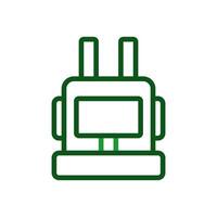 sac à dos icône bicolore vert militaire illustration. vecteur