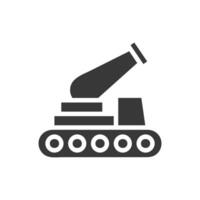 canon icône solide gris militaire illustration vecteur