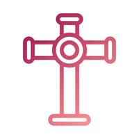 salib icône pente rouge blanc Pâques illustration vecteur