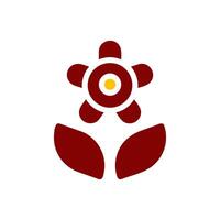 fleur icône solide rouge Jaune Couleur mère journée symbole illustration. vecteur