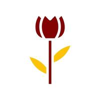 fleur icône solide rouge Jaune Couleur mère journée symbole illustration. vecteur