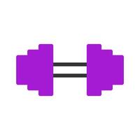 haltère icône bichromie violet noir sport symbole illustration. vecteur