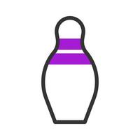 bowling icône bichromie violet noir sport symbole illustration. vecteur