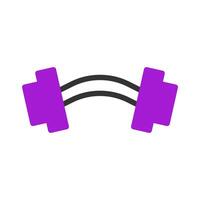 haltère icône bichromie violet noir sport symbole illustration. vecteur