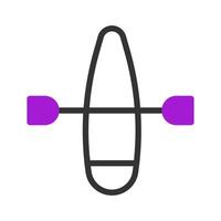 canoë icône bichromie violet noir sport symbole illustration. vecteur