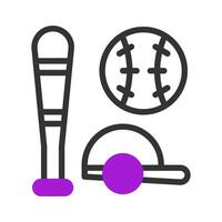 base-ball icône bichromie violet noir sport symbole illustration. vecteur