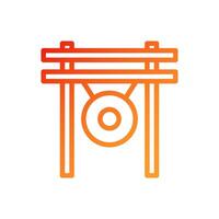gong icône pente rouge Orange chinois illustration vecteur