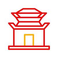cambre icône bicolore rouge Jaune chinois illustration vecteur