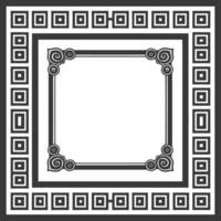 silhouette grec carré Cadre noir Couleur seulement vecteur