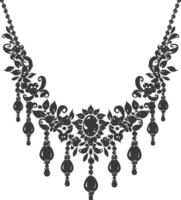 silhouette bijoux Collier accessoires noir Couleur seulement vecteur