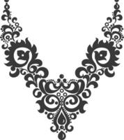 silhouette bijoux Collier accessoires noir Couleur seulement vecteur