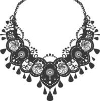 silhouette bijoux Collier accessoires noir Couleur seulement vecteur