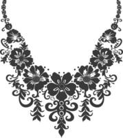 silhouette bijoux Collier accessoires noir Couleur seulement vecteur