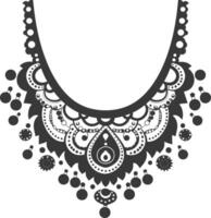silhouette bijoux Collier accessoires noir Couleur seulement vecteur