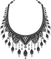 silhouette bijoux Collier accessoires noir Couleur seulement vecteur