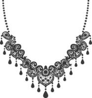 silhouette bijoux Collier accessoires noir Couleur seulement vecteur