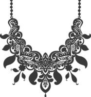 silhouette bijoux Collier accessoires noir Couleur seulement vecteur