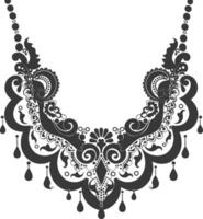 silhouette bijoux Collier accessoires noir Couleur seulement vecteur