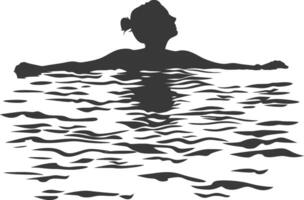 silhouette nager bassin noir Couleur seulement vecteur