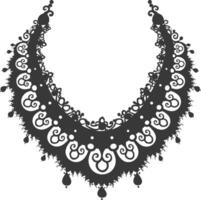 silhouette bijoux Collier accessoires noir Couleur seulement vecteur