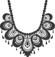 silhouette bijoux Collier accessoires noir Couleur seulement vecteur