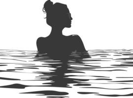 silhouette nager bassin noir Couleur seulement vecteur