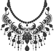 silhouette bijoux Collier accessoires noir Couleur seulement vecteur