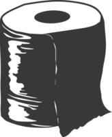 silhouette toilette papier noir Couleur seulement vecteur