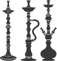 silhouette desarj turc narguilés traditionnel chicha noir Couleur seulement vecteur