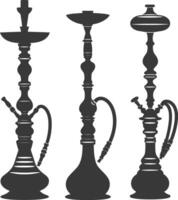 silhouette desarj turc narguilés traditionnel chicha noir Couleur seulement vecteur