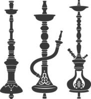 silhouette desarj turc narguilés traditionnel chicha noir Couleur seulement vecteur