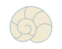 blanc coquillage, spirale coquille. Marin sous-marin tourbillonnant mer coquille de rond spirale forme. symbole océan, Naturel monde. escargot maison. isolé. Couleur image contour. plat conception. illustration vecteur