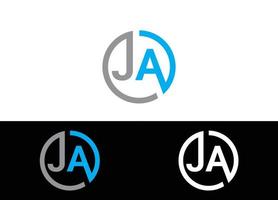 lettre initiale ja logo ou modèle d'image vectorielle de conception d'icône vecteur