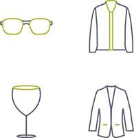 des lunettes et veste icône vecteur