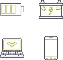 mise en charge et accumulateur icône vecteur