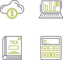 nuage l'informatique et bar graphique icône vecteur