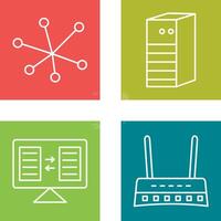 l'Internet et serveur réseau icône vecteur