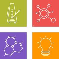 métronome et molécule icône vecteur