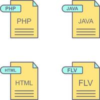 php et Java icône vecteur