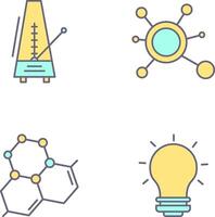 métronome et molécule icône vecteur