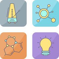 métronome et molécule icône vecteur