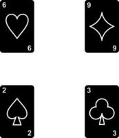 cœur cartes et diamants carte icône vecteur